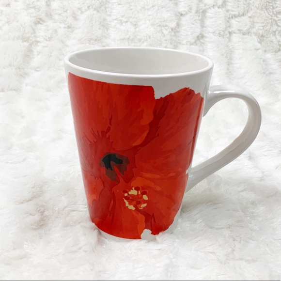 Harbor East Red Hibiscus Coffee Mug Tropical Floral Summer - Picture 1 of 7
